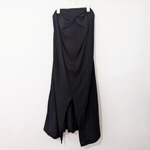 Eloquii NWT Strapless Twist Front Midi Dress Split Front Lightweight Black 16